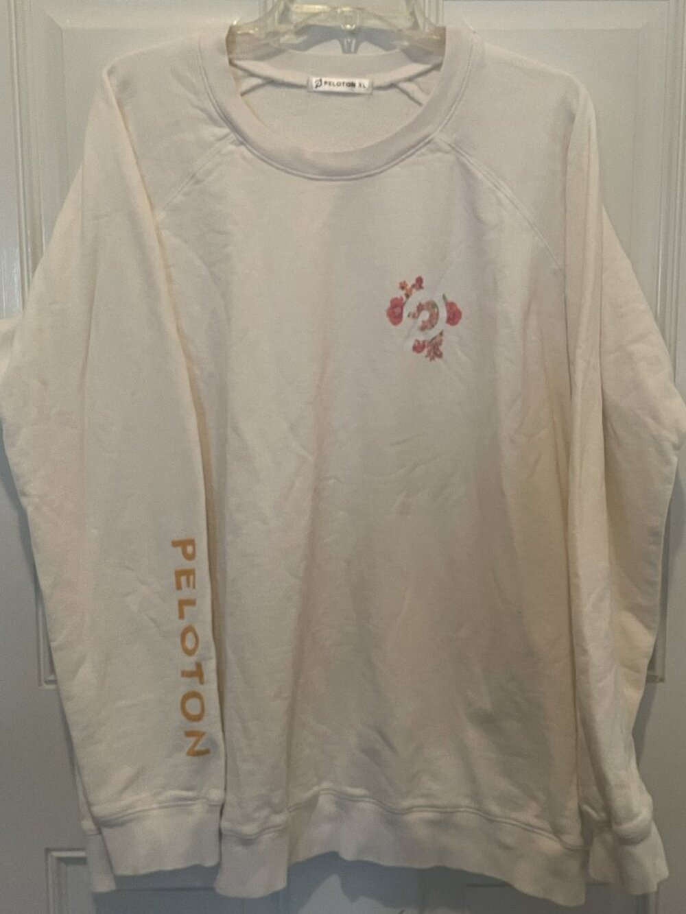 Oversized XL Peloton Sweatshirt Floral Design